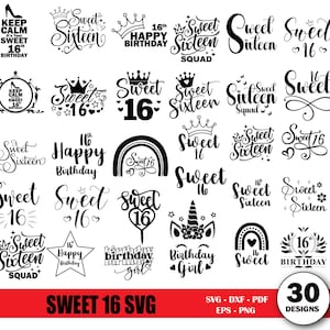 Sweet 16 birthday girl svg, Sweet sixteen birthday shirt svg, Sweet sixteen png, 16th birthday svg, Sweet 16 shirts, Birthday queen svg