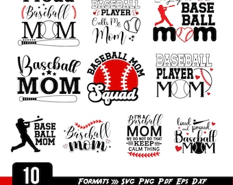 Mamá del Béisbol SVG: Archivos de corte para camisetas y tazas (Descarga digital)
