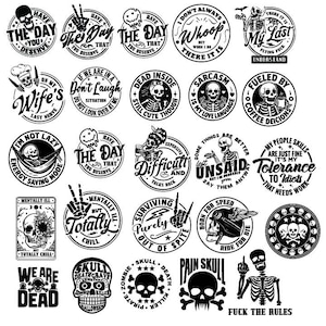 Snarky Skull SVG Bundle: 120 Sarcastic Designs (Digital Download)