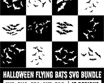 Halloween Flying Bats SVG Bundle: Spooky Bat Clipart (Digital Download)
