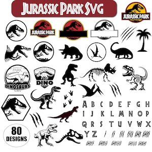 Dinosaur SVG Bundle, Jurassic Park SVG Bundle, Jurassic Park Clipart, Jurassic Font SVG, Dinosaur Svg Cricut, Dinosaur T-rex Svg, World Park