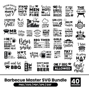 Paquete SVG de barbacoa, SVG de parrilla, SVG de maestro de la barbacoa, Papá asador divertido, Paquete SVG de barbacoa, SVG para amantes de la carne, SVG del rey de la parrilla, Descarga instantánea