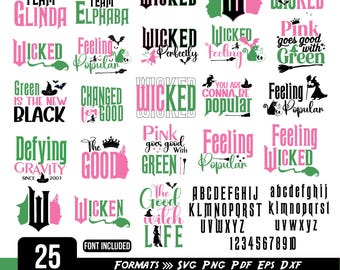 Wicked Movie SVG Bundle: Broadway Fan Designs (25 Files)