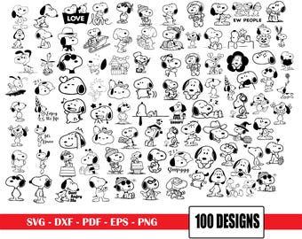 Cute Snoopyy Dog Svg Bundle, Charliee Brown Svg, Clipart, Peanuts Friends Svg, Cricut Silhouette,Comic Dog Inspired Clipart Digital Download