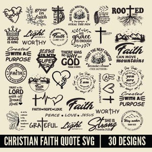 Christian Faith SVG Bundle: Bible Verse, Religious Quotes (Digital Download)