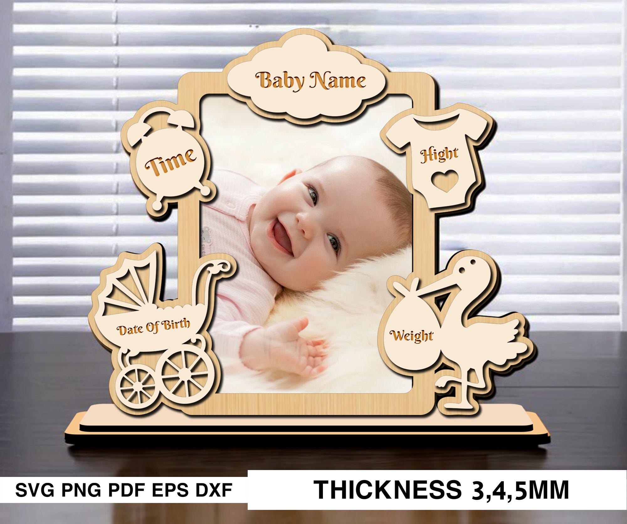 Cadre naissance personnalisé Roses 3D – Décoration bébé avec prénom, – Ama'Créa