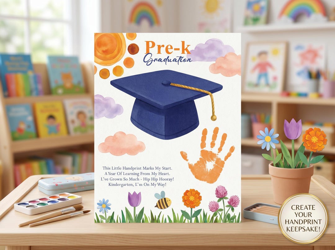 Pre-k Graduation Handprint Craft Printable, Last Day of School Activity ...