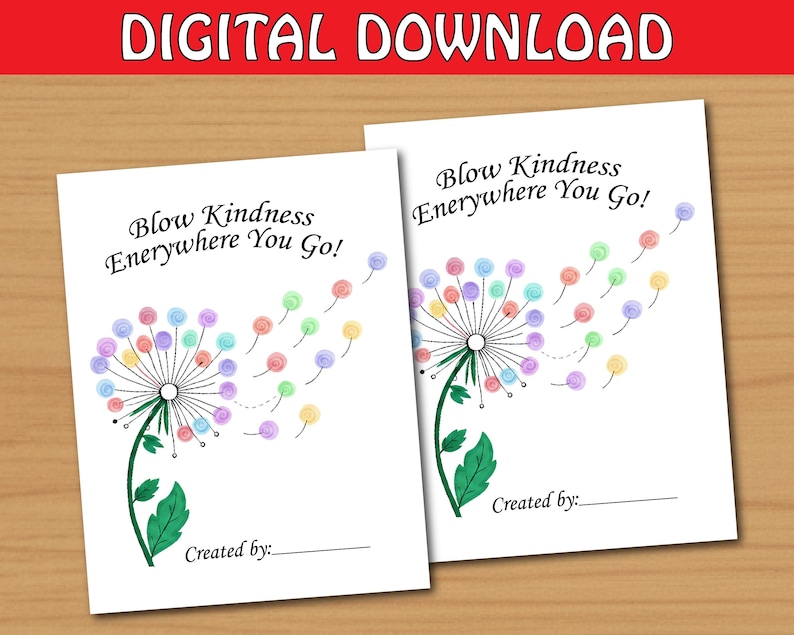 Fingerprint Dandelion Craft for Kids | Kindness Spring Art Activity ...