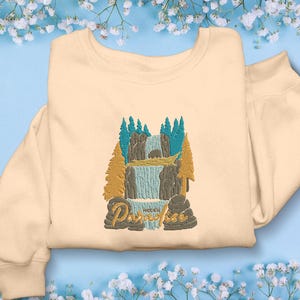 Paradise Park Embroidered Sweatshirt Vintage Embroidered Hoodie Shirt Gifts