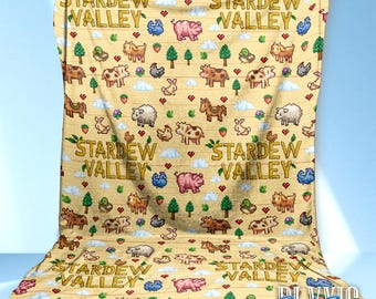 Stardew Fleecefilt Valley Mysigt Farming Life in Retro Style Gamer Throw Heminredning