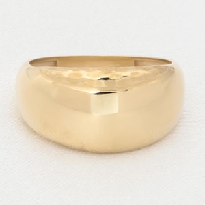 Gold Wide Dome Ring, Chunky Dome Ring, 14k Gold Dome Ring, Large Dome Ring, Statement Ring, Chunky Hammered Ring, Bold Ring, Birthday Gift