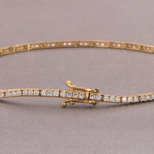 Gold Tennis Bracelet, Solid Gold 14k Gemstone Tennis Bracelet, Dainty Tennis Bracelet, Gemstone Layering Bracelet, Jewelry Gift for Her