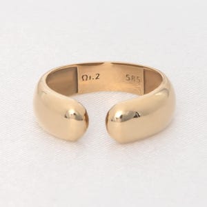 Gold Open Dome Ring, Solid 14k Gold Dome Ring, Chunky Gold Open Ring, Minimalist Stacking Ring, Classic Gold Ring, Chunky Dome Ring