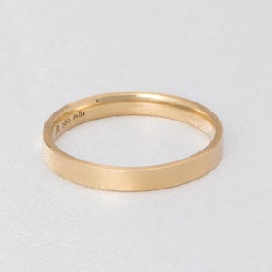14k Solid Gold Classic Wedding Band, Plain Flat Band Ring, Minimalist Gold Wedding Ring, 14k Gold Wedding Band, Simple Gold Ring