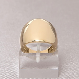 Gold Wide Dome Ring, 14k Gold Large Dome Ring, Chunky Dome Ring, Bright Large Ring, Classic Gold Dome Ring, Mother Gift, Gift For Her