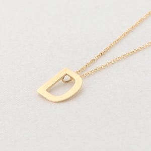 14k solide Gold Buchstabe Halskette, echte Gold Monogramm Halskette, 14k zierliche personalisierte Anhänger, erste Goldkette, Gold Namenskette
