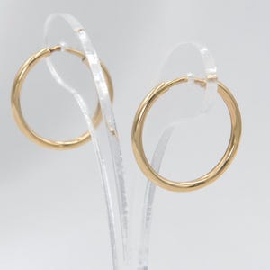 Echt gouden hoepels, 14k massief gouden kleine hoepels, kleine Huggie-hoepels, klassieke gouden ronde hoepels, hypoallergene alledaagse hoepels