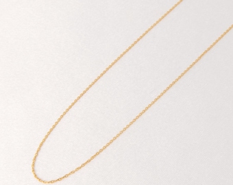 Halskette aus 14-karätigem Massivgold: Zarte, minimalistische Kette für Anhänger