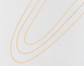14k Massivgold Kabelkettenkette: Zierliches Design für jeden Tag
