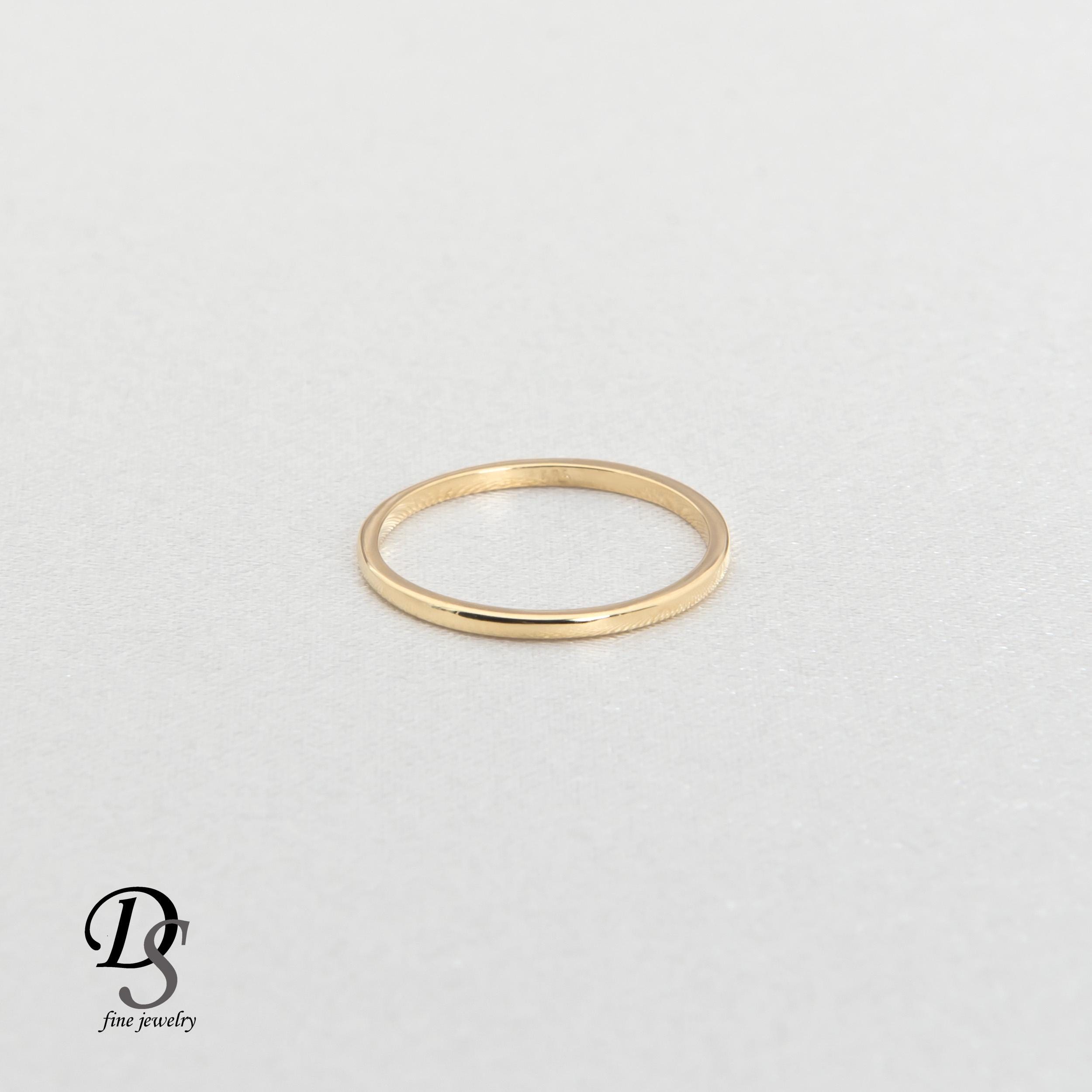 Solid Gold Band Ring, Plain Solid Gold Wedding Band, Real Gold Minimalist Ring, Thin Gold Wedding Band, Fine Jewelry Gift for Her