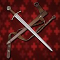 Handmade Knights Templar Sword: The Accolade, High Carbon Steel with Leather Scabbard product logo