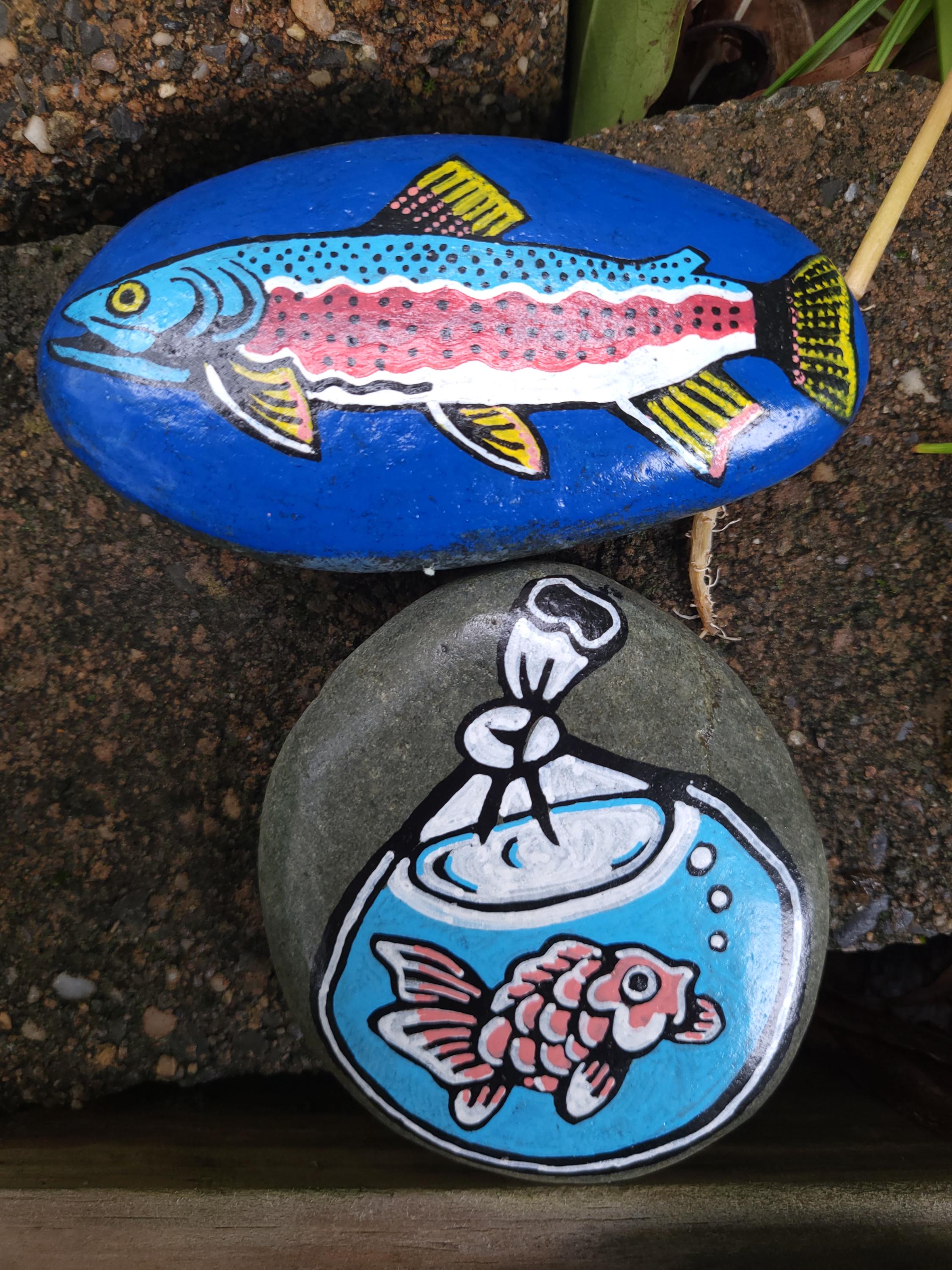 Fish Painted Rocks - Etsy