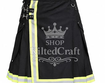 Scottish Firefighter Kilt – Handmade Cotton Tactical Workwear Cargo Kilt
