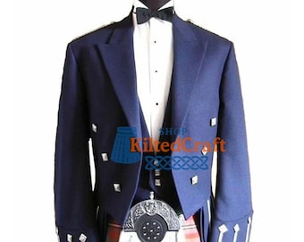 Veste et gilet en laine écossais Prince Charlie Kilt personnalisés - Réalisé sur commande