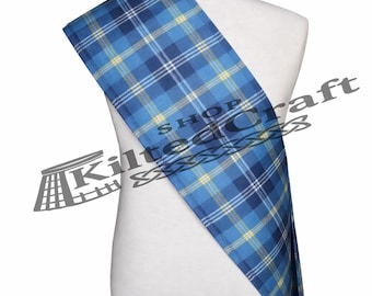 Robe foulard tartan Clan Gorman - 100 % laine acrylique, ceinture pour femme avec franges