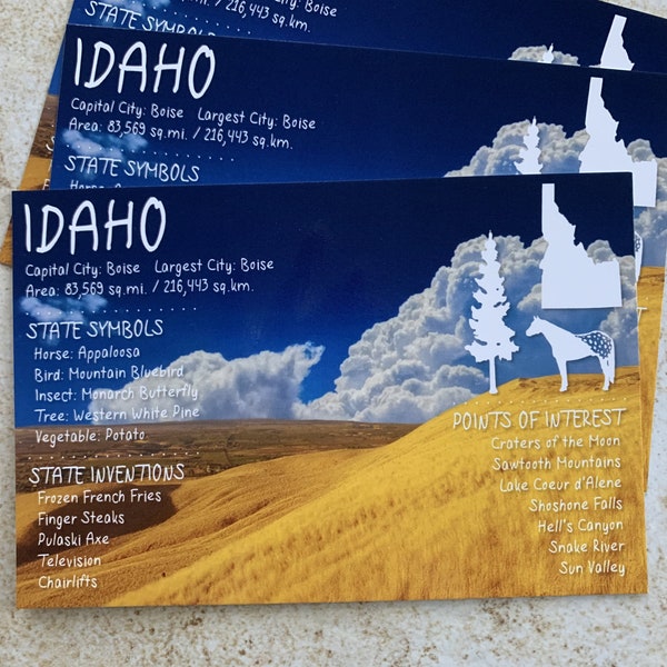 Idaho USA State Postcard