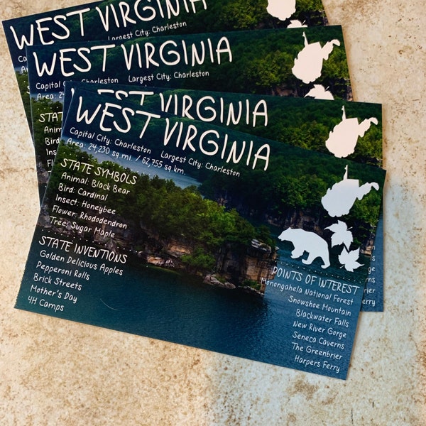 West Virginia USA State Postcard