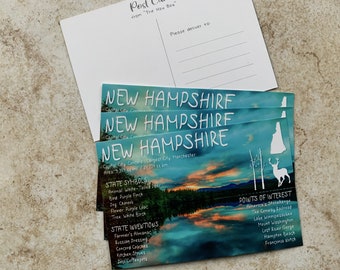 New Hampshire USA State Postcard