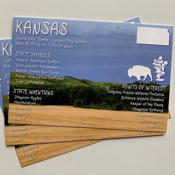 Kansas Postcard Etsy
