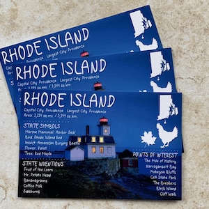 Cartolina dello stato di Rhode Island, USA