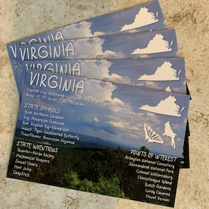 Cartolina dello stato della Virginia USA