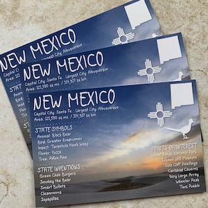 Cartolina dello stato del New Mexico USA