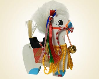 三春駒 木製馬の置物、手作りの日本の民芸品 - Etsy 日本