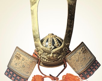 Casco de samurái Kabuto - Heavy Metal Dragon, réplica de la era Showa, 25 cm
