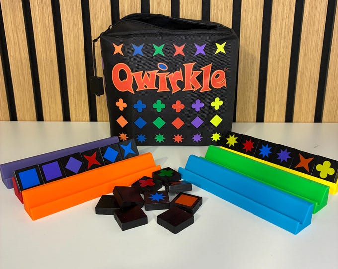 Qwirkle Token Holder Board Game 3D Print | Colorful Card & Tile Holders | Board Game Accessory Organizer