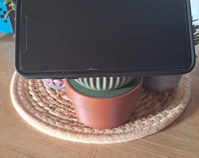 MagSafe Holder Cactus 3D Printed – Cell Phone Holder Desk Organizer – MagSafe Stand Gift Idea Office Decoration Green Plant Design