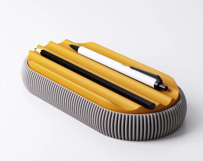 Modern 3D-printed pen holder – minimalist design | Desk organizer in two versions | Pen tray for office & home office