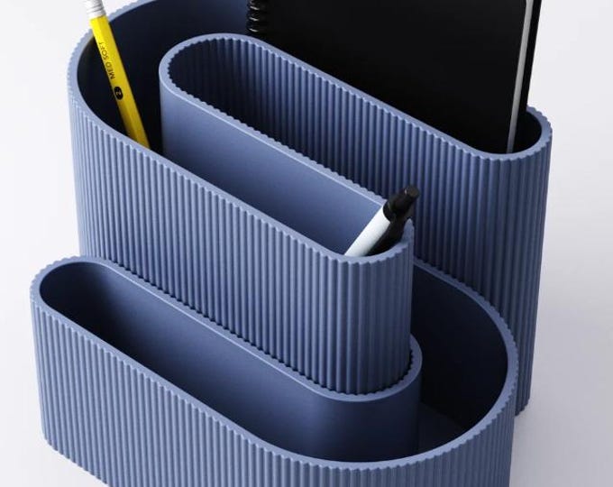 3D Printed Notebook Holder – 2 Crescent Moons | Modern Book Stand, Desk Organizer, Minimalist Decor, Office & Study Gift