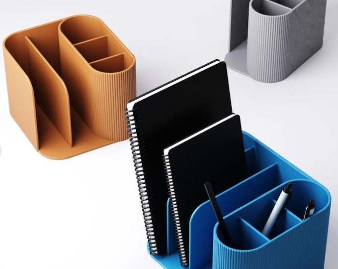 3D-printed notebook and pen holder | Desk organizer for home office & teachers | Office organizer | Gift for teachers and students