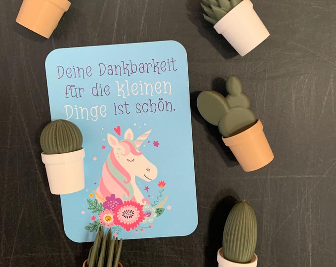 Mini cactus magnets in pots – fun plant decoration for your fridge and workplace – unique gift idea