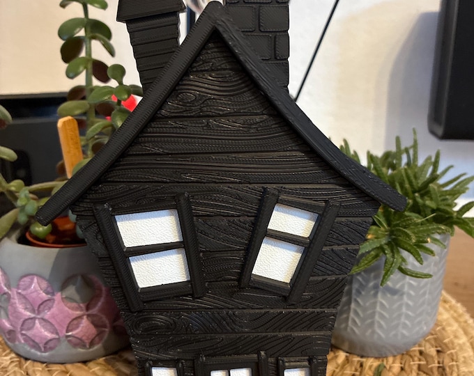 Halloween haunted house from the 3D printer – decoration with LED tealight effect (tealight not included) – spooky decoration idea for autumn & Halloween