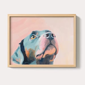 Black Labrador Peeking Painting | Minimalist Dog Wall Art Print | Whimsical Pet Portrait Printable | Cute Nursery Animal Digital Download