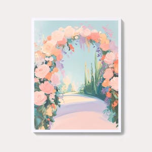 Floral Garden Gate Print: Fairytale Pathway Wall Art (Digital Download, 5x7 to 24x36in