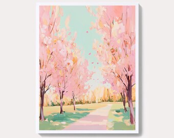 Kirschblüten Garten Print: Serene Spring Wall Art (Digitaler Download)