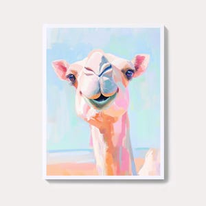 Camel Watercolor Painting | High-Resolution Desert Animal Wall Art Print | Paper Crafts Digital Download | Girly Nature Illustration