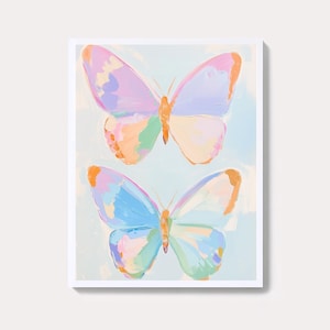 Pastel Butterflies Art Print | Abstract Insect Painting | Tween Girl&#39;s Room Decor | Animal Watercolor Printable | Digital Download